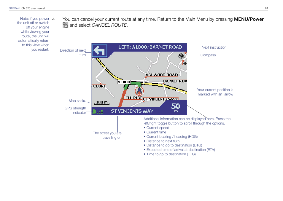 Navman iCN 620 User Manual | Page 64 / 106