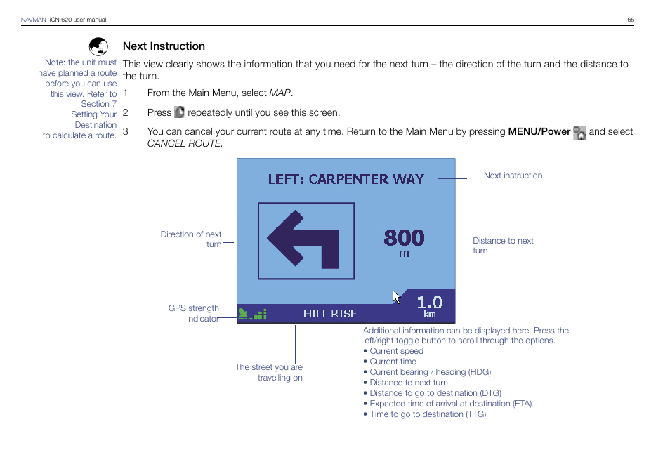 Navman iCN 620 User Manual | Page 65 / 106