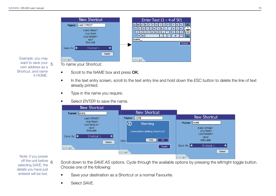 Navman iCN 620 User Manual | Page 70 / 106