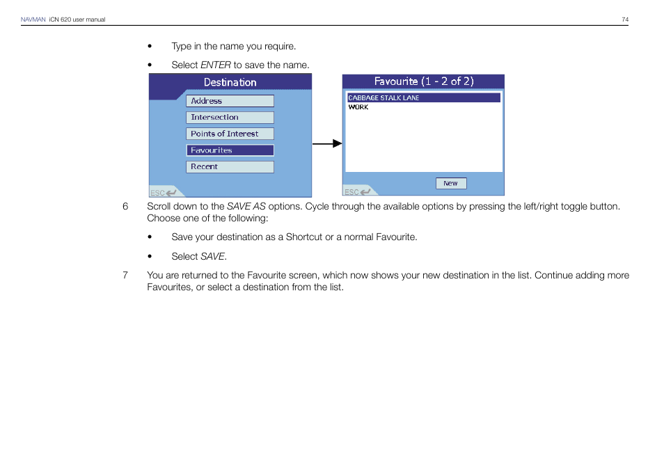 Navman iCN 620 User Manual | Page 74 / 106