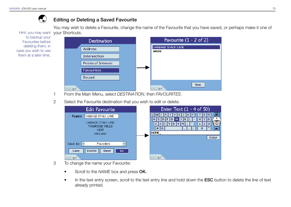 Navman iCN 620 User Manual | Page 75 / 106