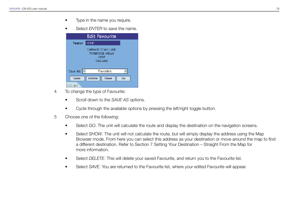 Navman iCN 620 User Manual | Page 76 / 106