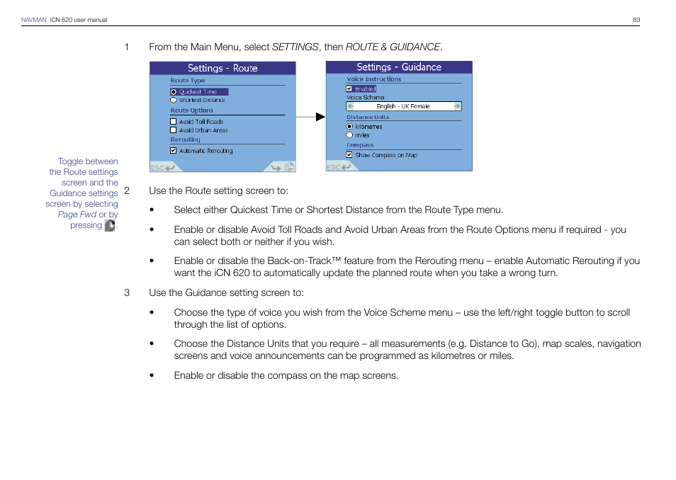 Navman iCN 620 User Manual | Page 83 / 106