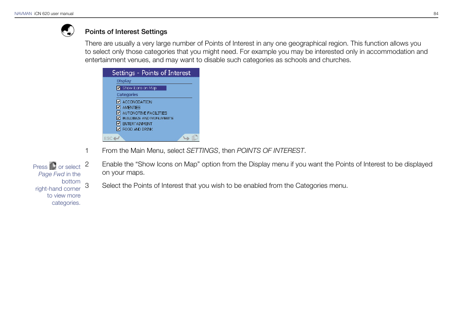 Navman iCN 620 User Manual | Page 84 / 106