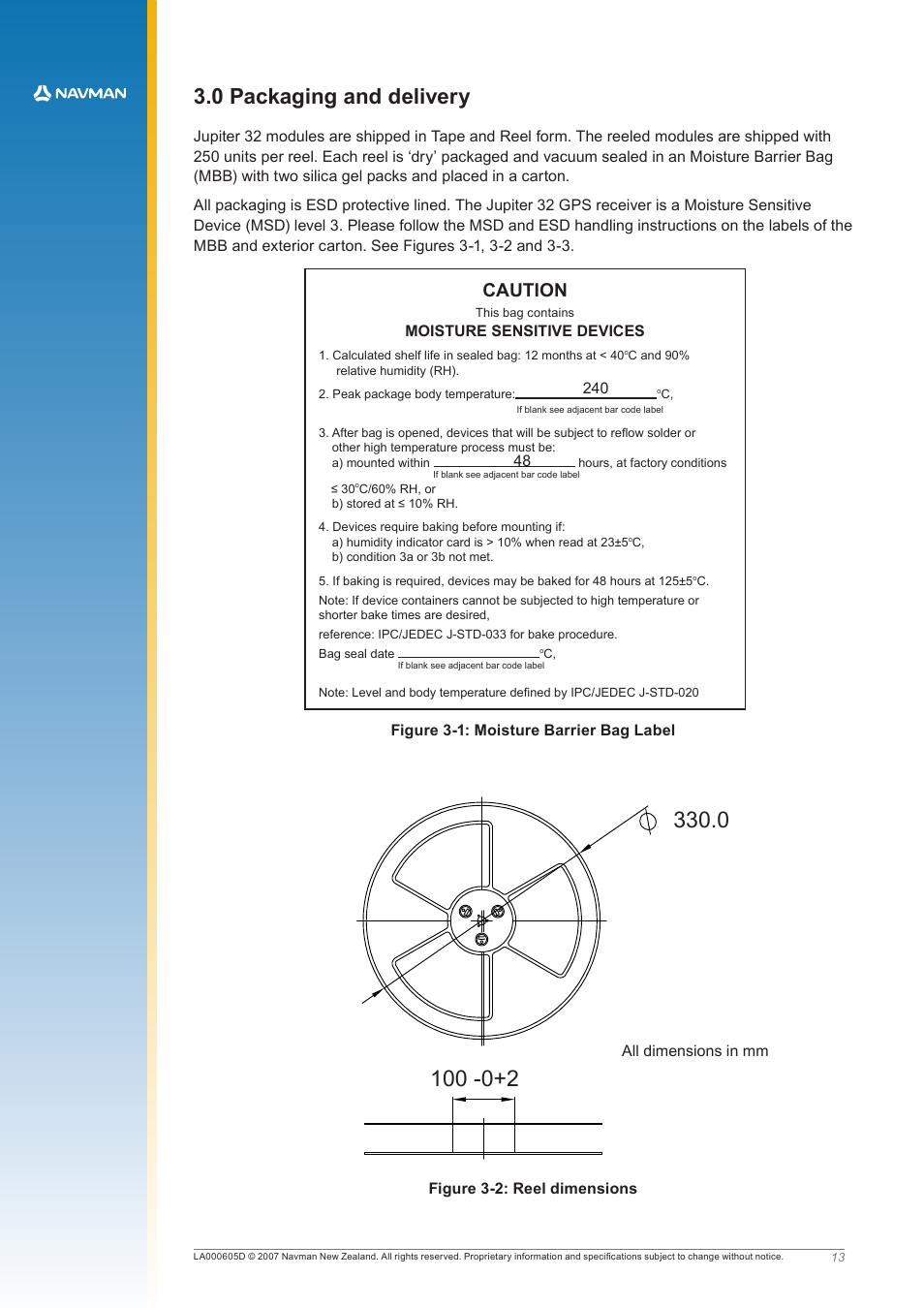 0 packaging and delivery, Caution | Navman JUPITER LA000605D User Manual | Page 16 / 26