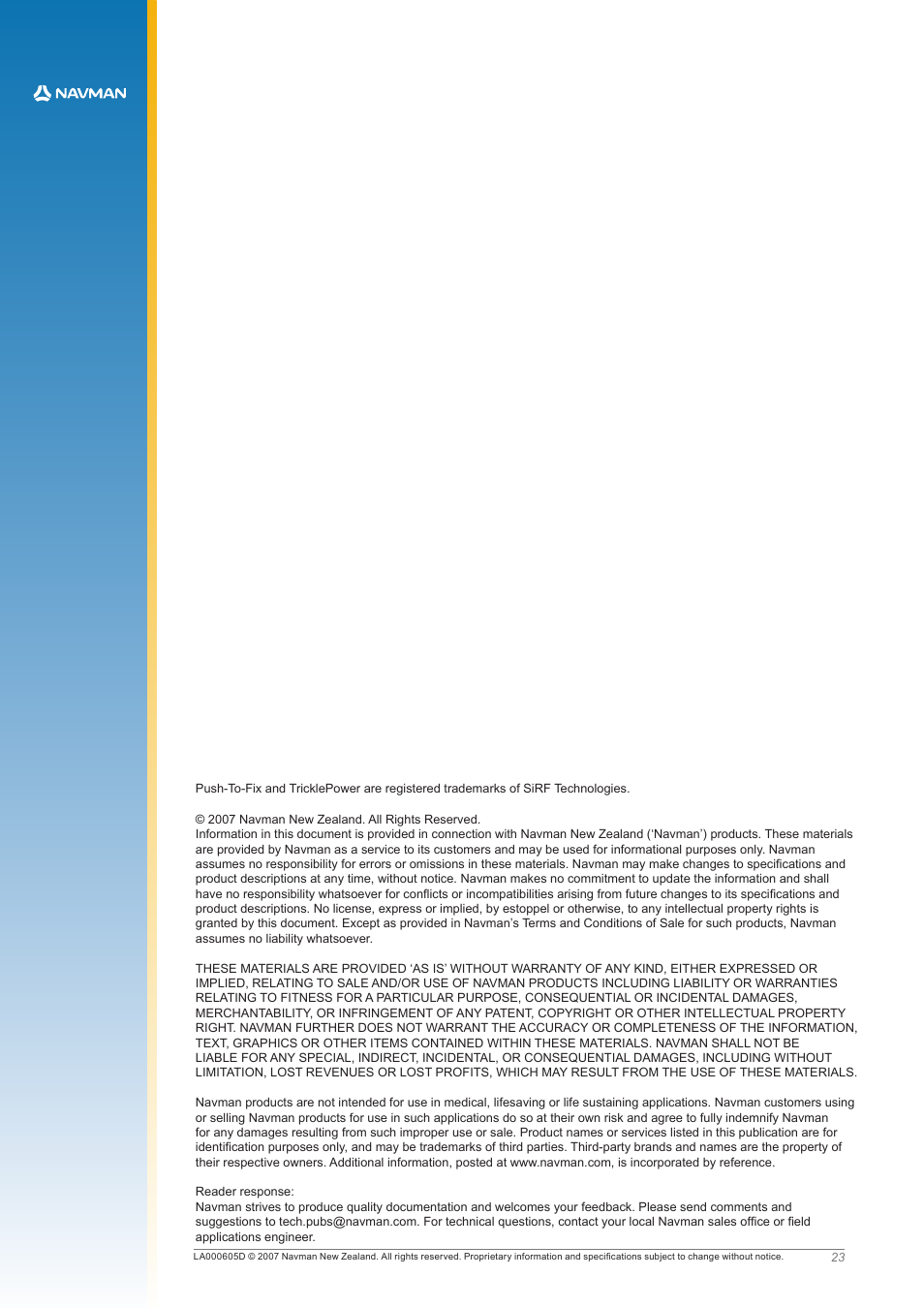 Navman JUPITER LA000605D User Manual | Page 26 / 26