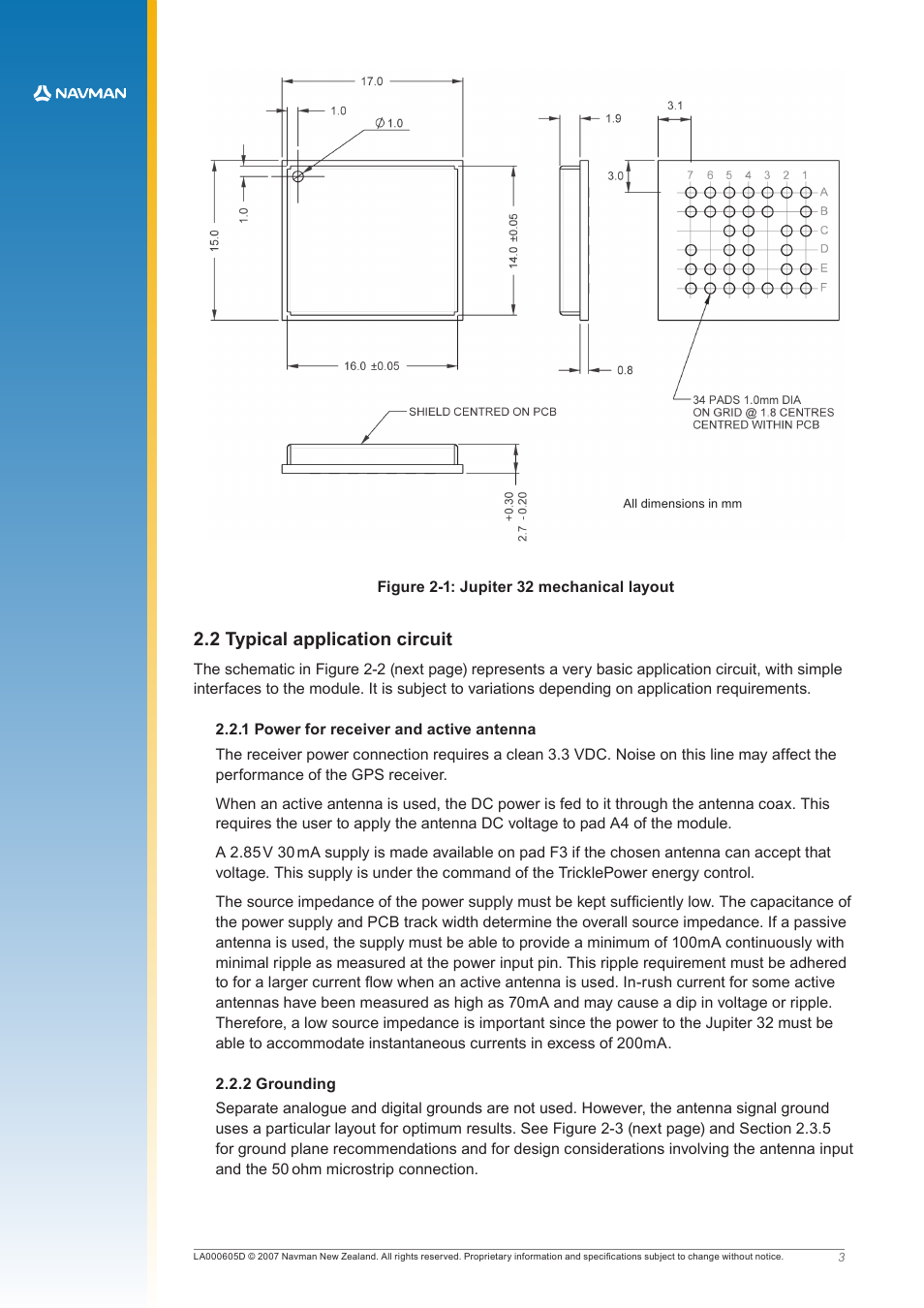 2 typical application circuit | Navman JUPITER LA000605D User Manual | Page 6 / 26