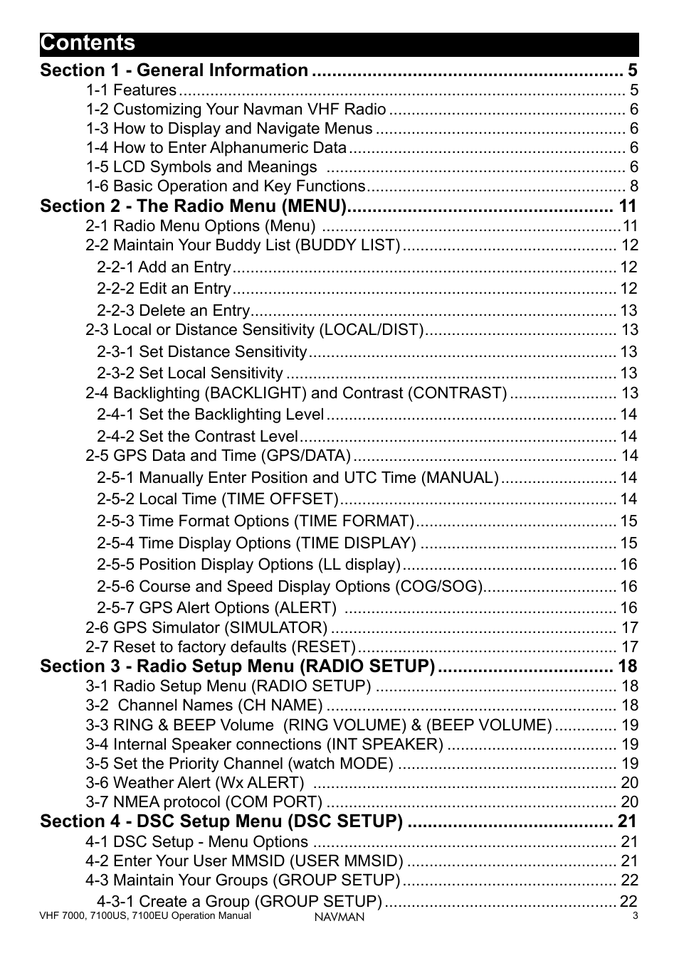 Navman 7000 User Manual | Page 3 / 52