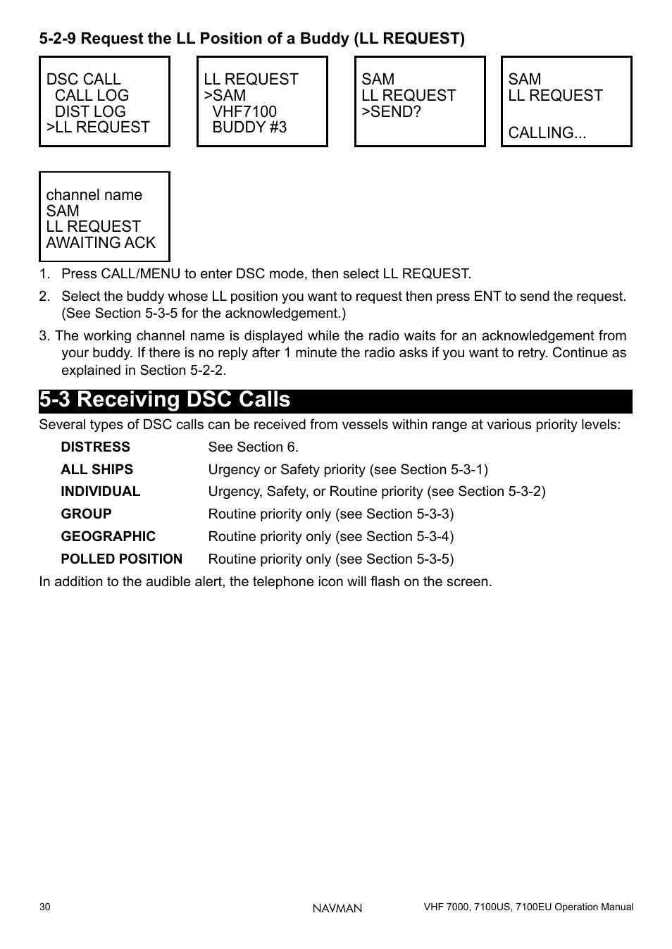 3 receiving dsc calls | Navman 7000 User Manual | Page 30 / 52