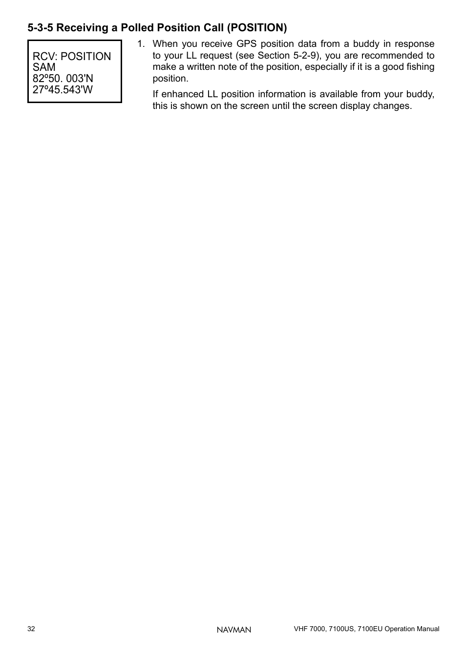 3-5 receiving a polled position call (position) | Navman 7000 User Manual | Page 32 / 52