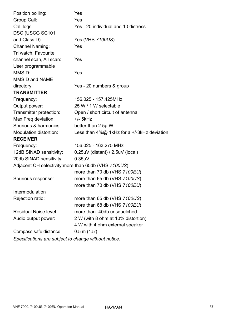 Navman 7000 User Manual | Page 37 / 52