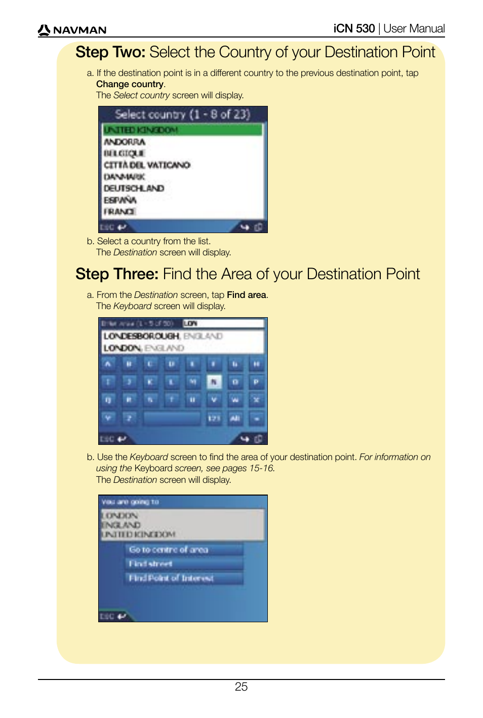 Navman SmartS iCN530 User Manual | Page 25 / 72