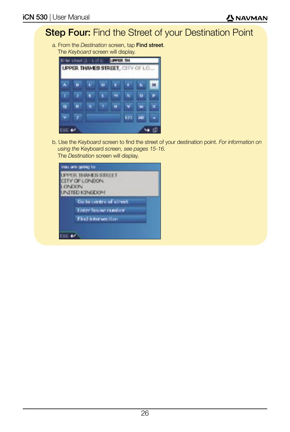 Navman SmartS iCN530 User Manual | Page 26 / 72