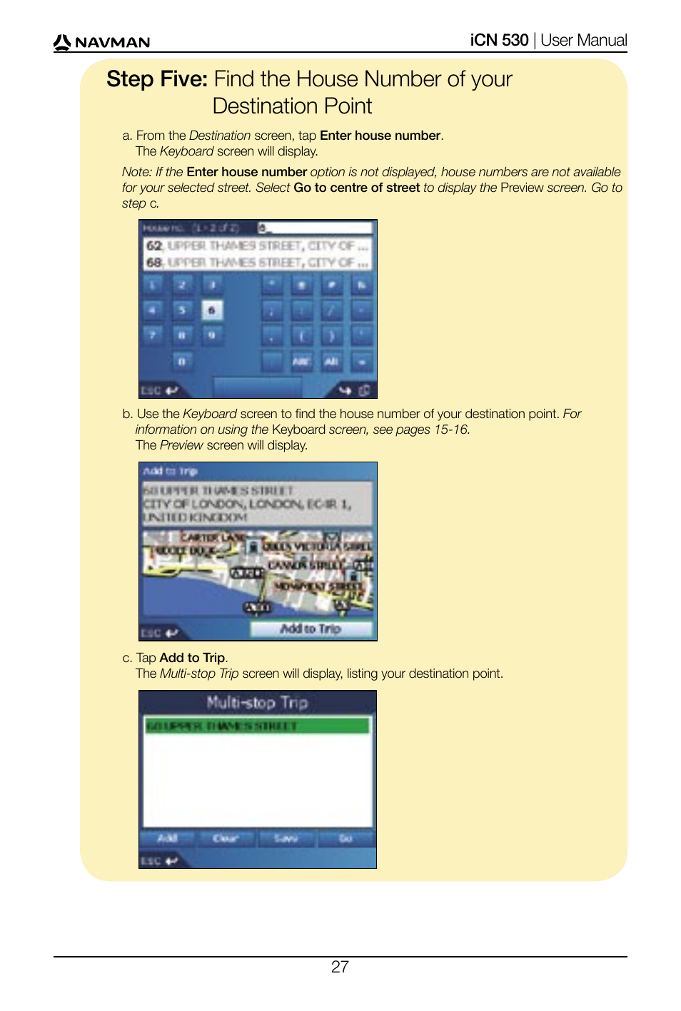 Navman SmartS iCN530 User Manual | Page 27 / 72