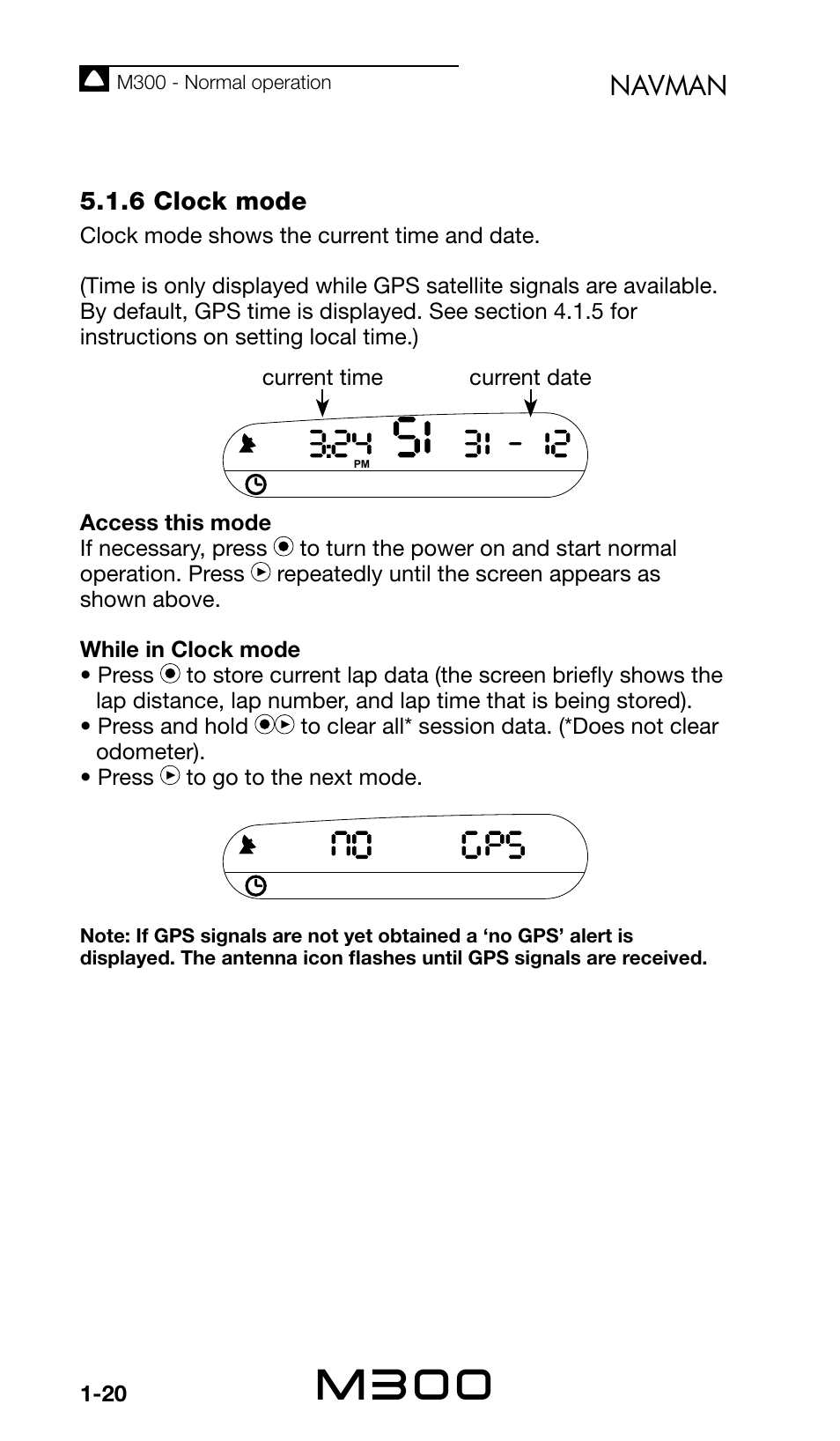 M300, Navman | Navman Sport Tool M300 User Manual | Page 20 / 26