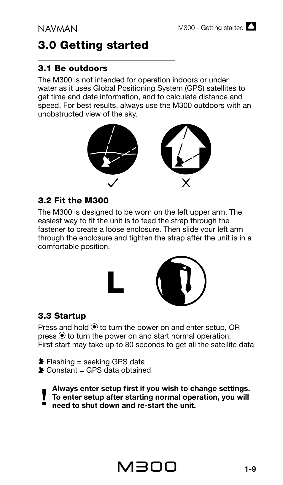 M300, 0 getting started | Navman Sport Tool M300 User Manual | Page 9 / 26