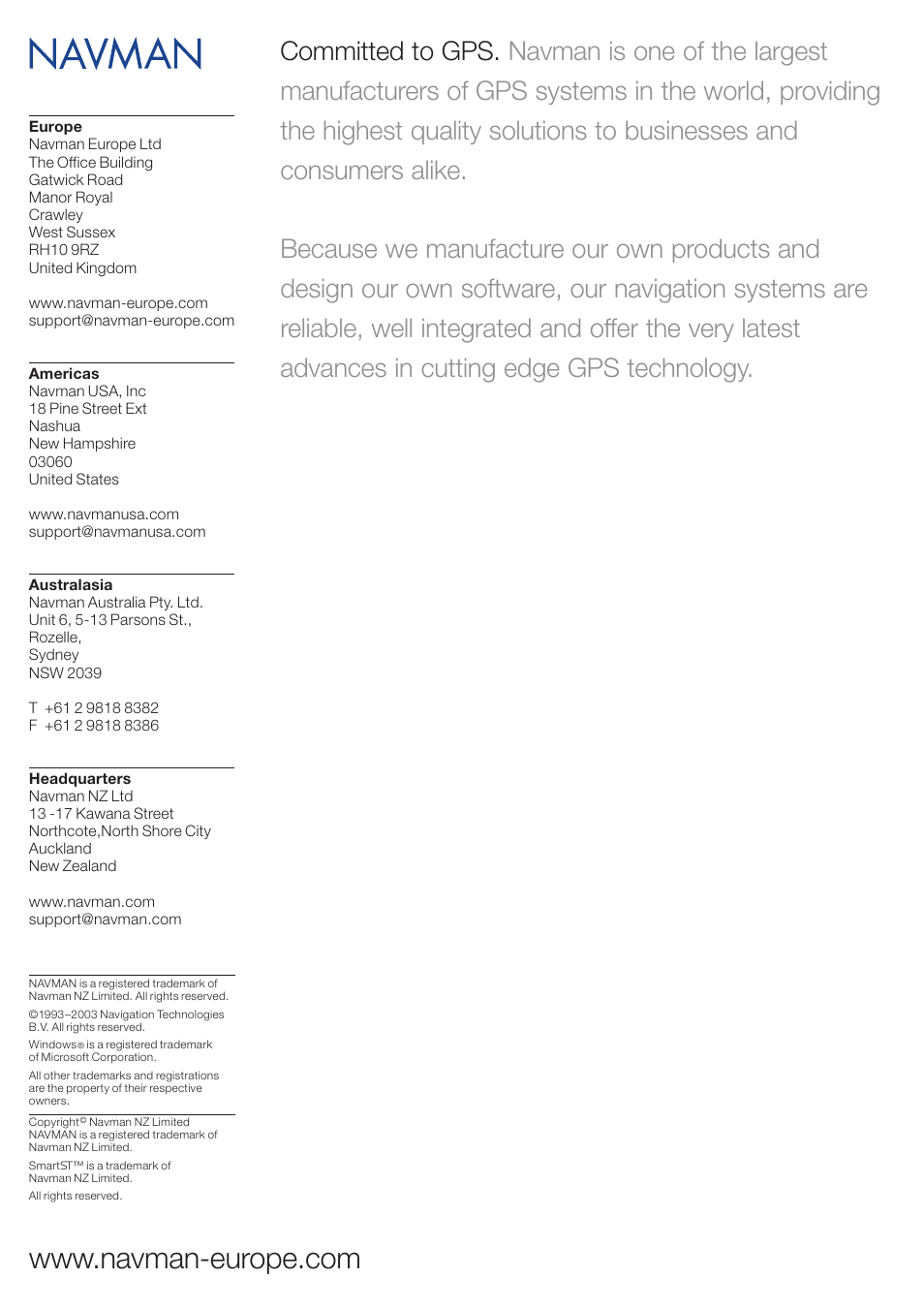 Navman GPS 3450 User Manual | Page 8 / 8