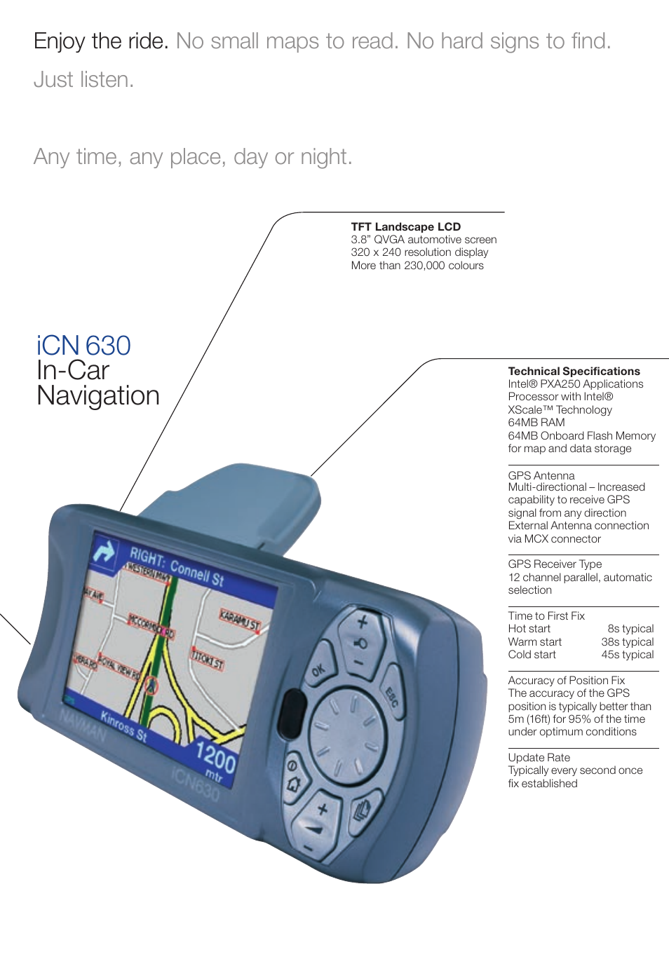 Icn 630 in-car navigation | Navman iCN 630 User Manual | Page 3 / 8