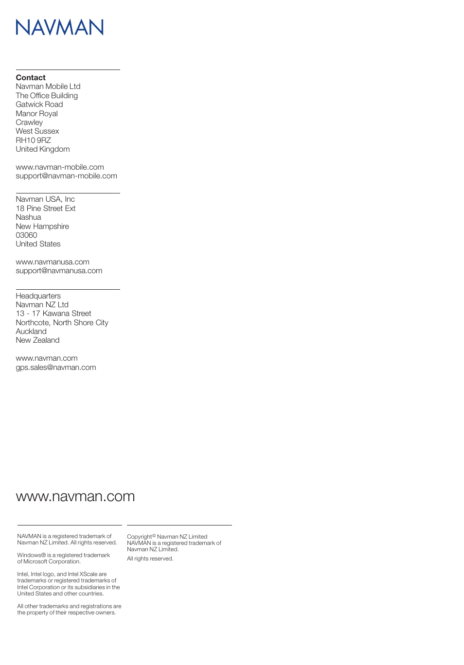 Navman iCN 630 User Manual | Page 8 / 8