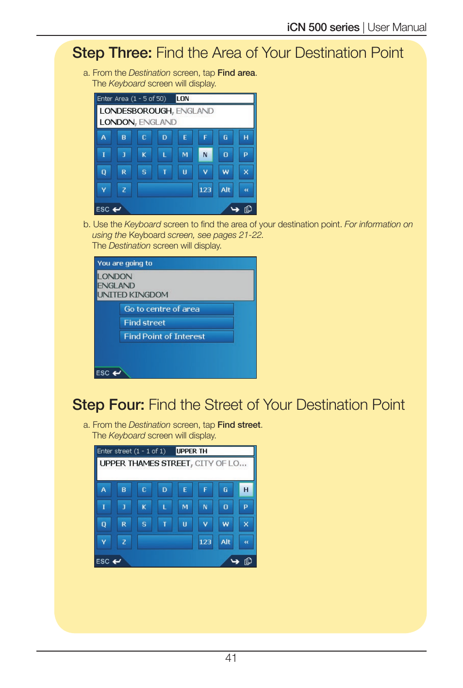 Navman iCN 500 series User Manual | Page 41 / 100