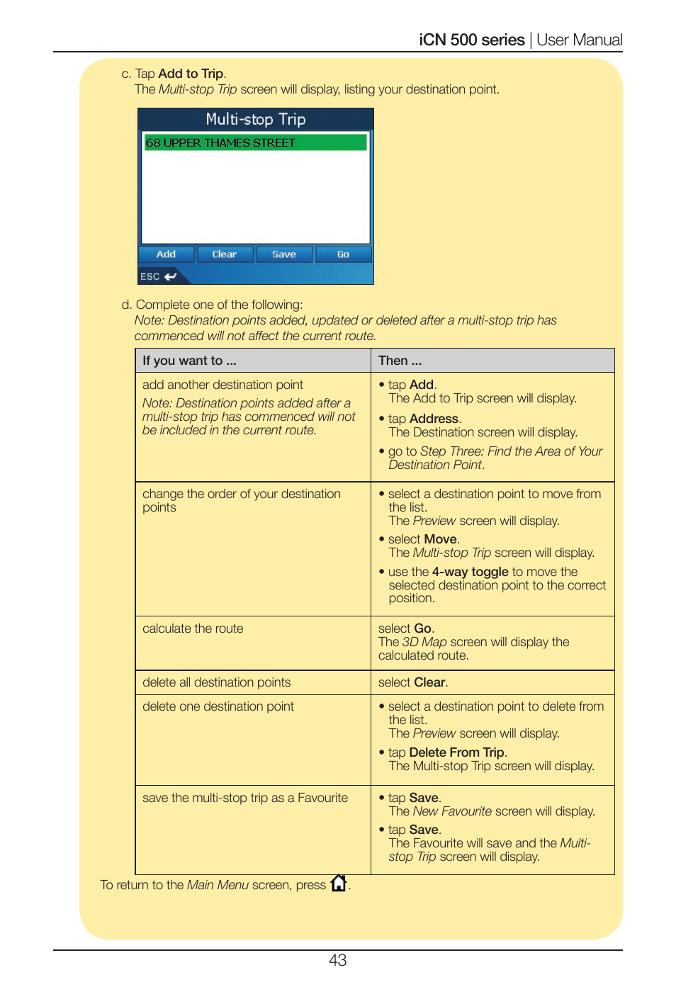 Navman iCN 500 series User Manual | Page 43 / 100