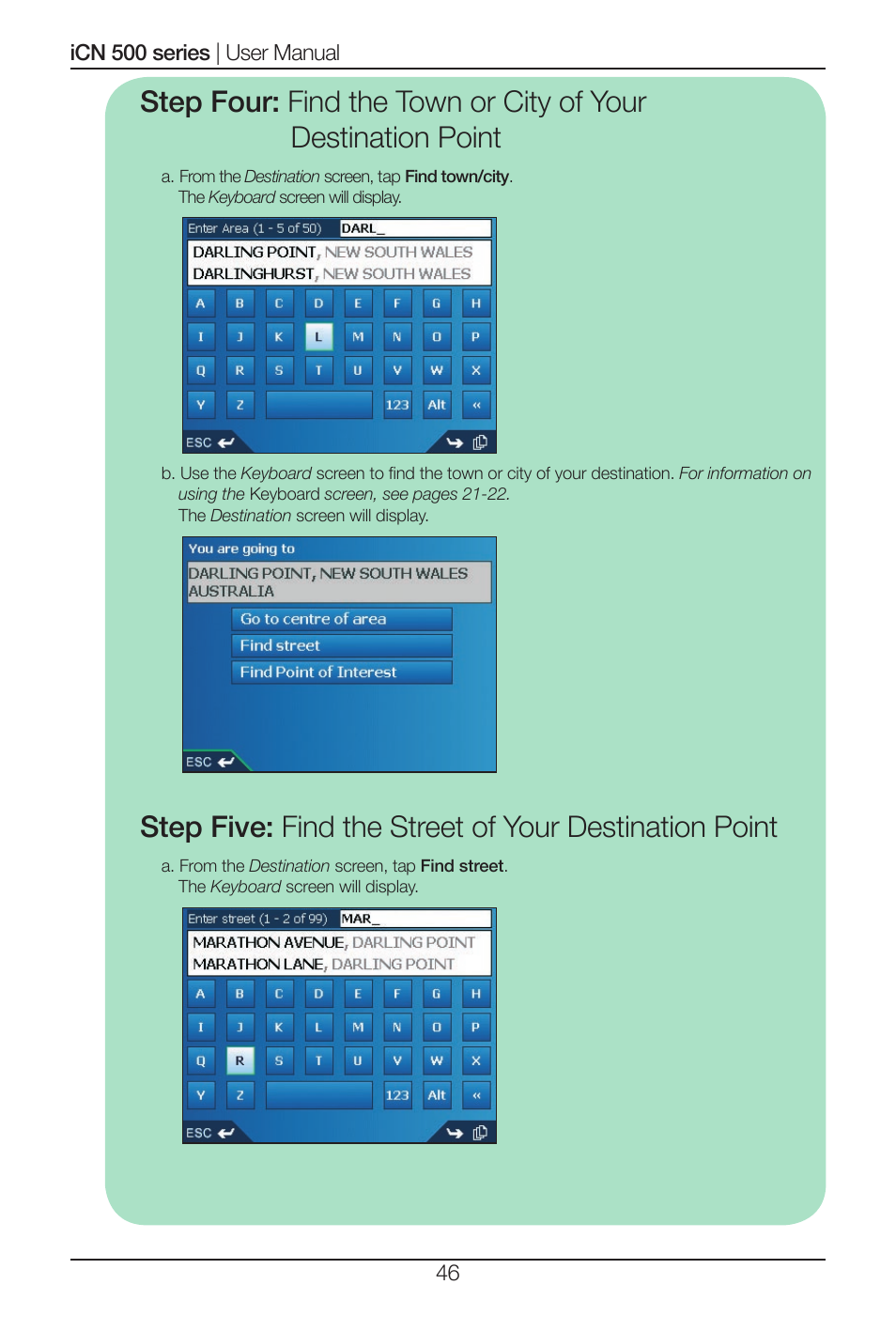 Navman iCN 500 series User Manual | Page 46 / 100