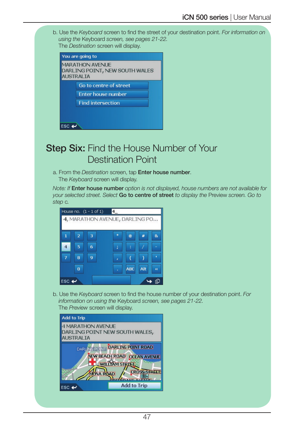 Navman iCN 500 series User Manual | Page 47 / 100