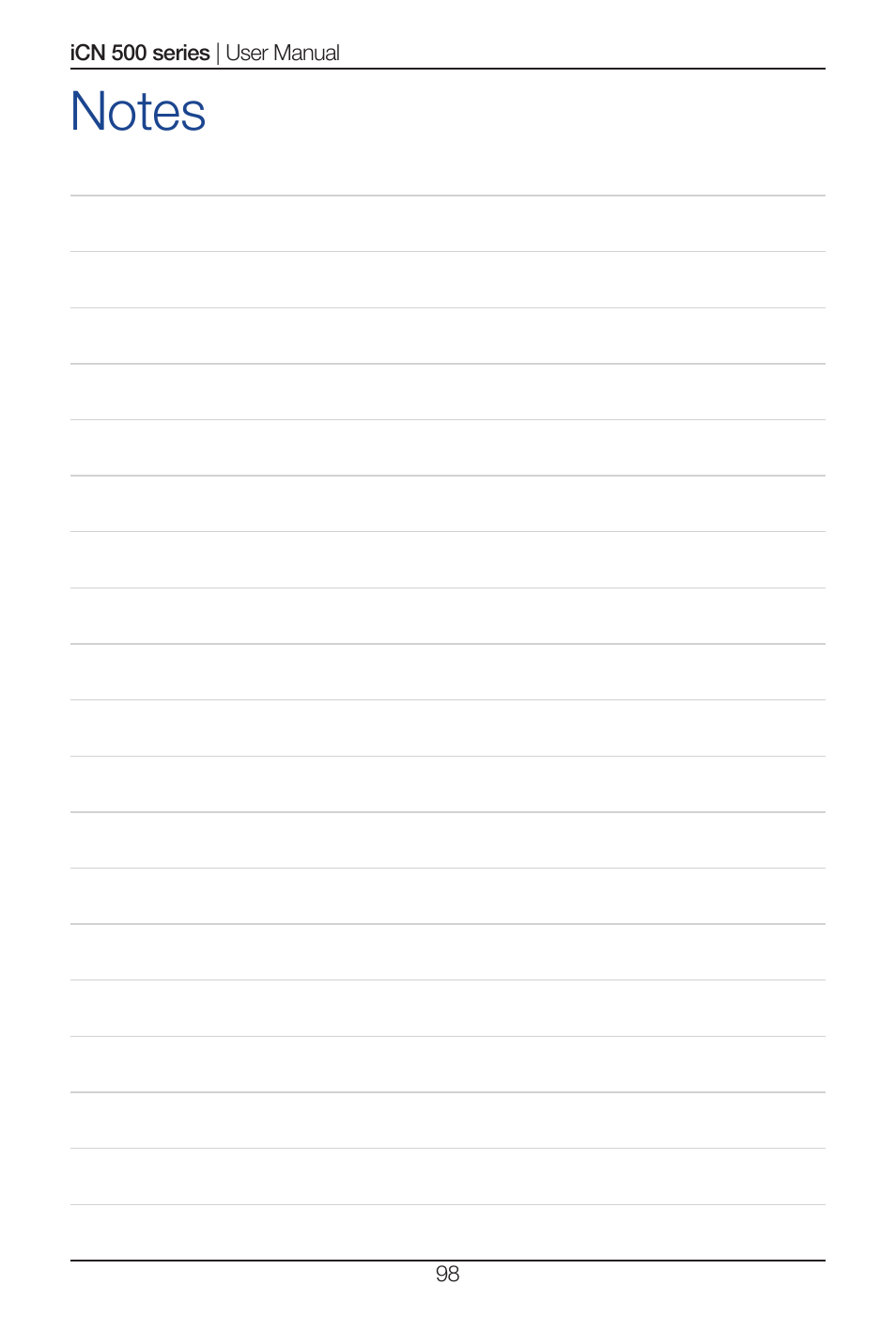 Navman iCN 500 series User Manual | Page 98 / 100