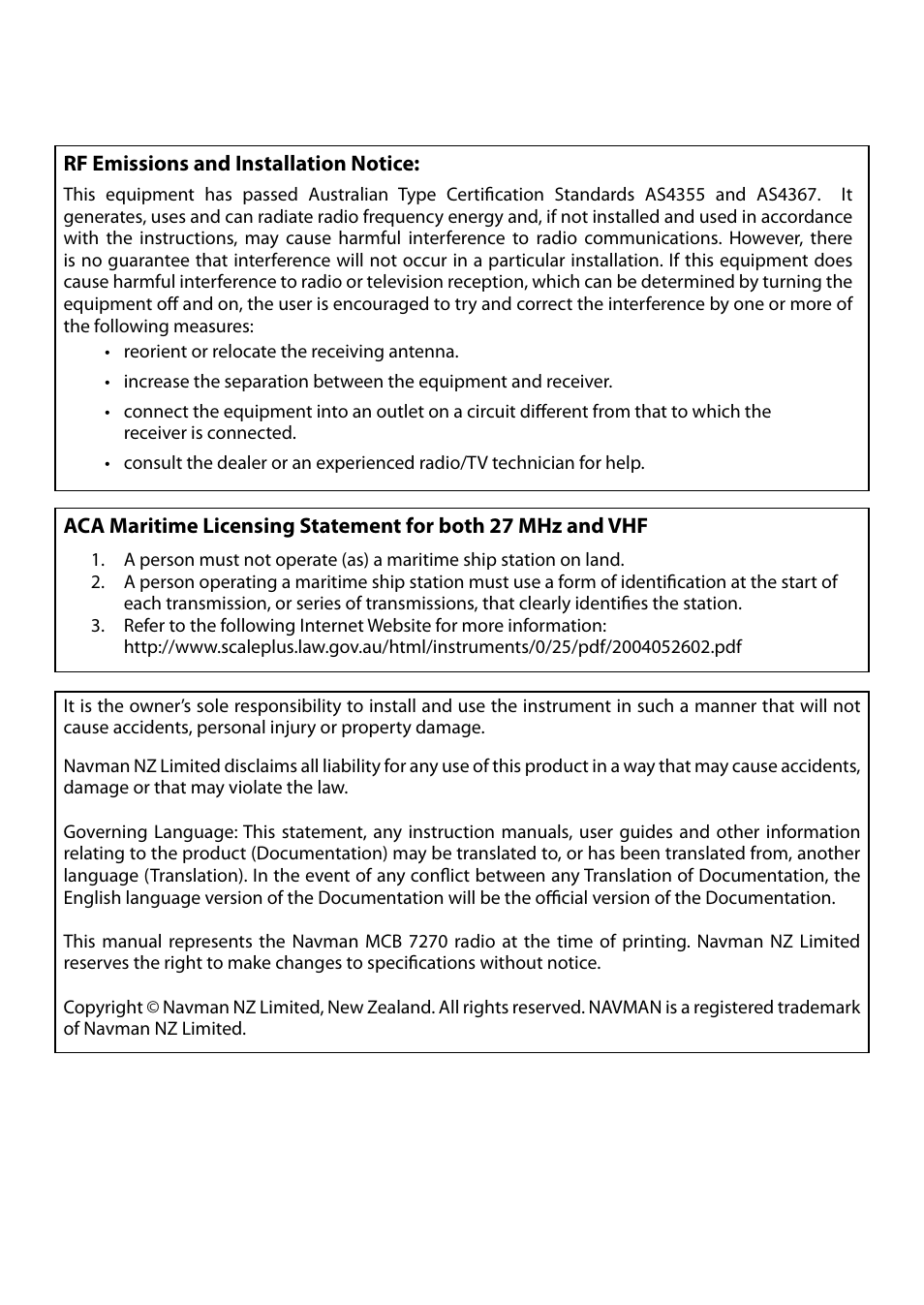 Navman MCB 7270 User Manual | Page 2 / 18