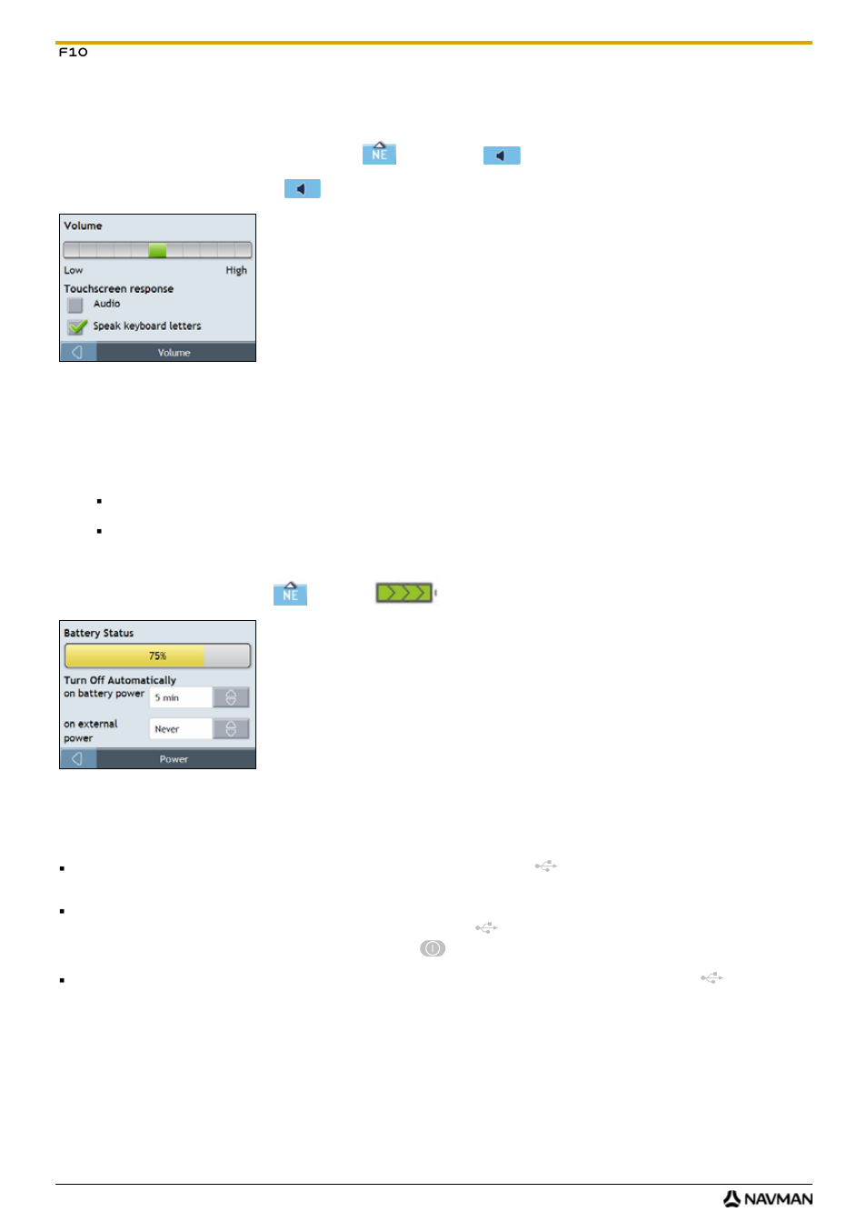 How do i adjust the volume, How do i monitor the battery status | Navman F10 User Manual | Page 10 / 90