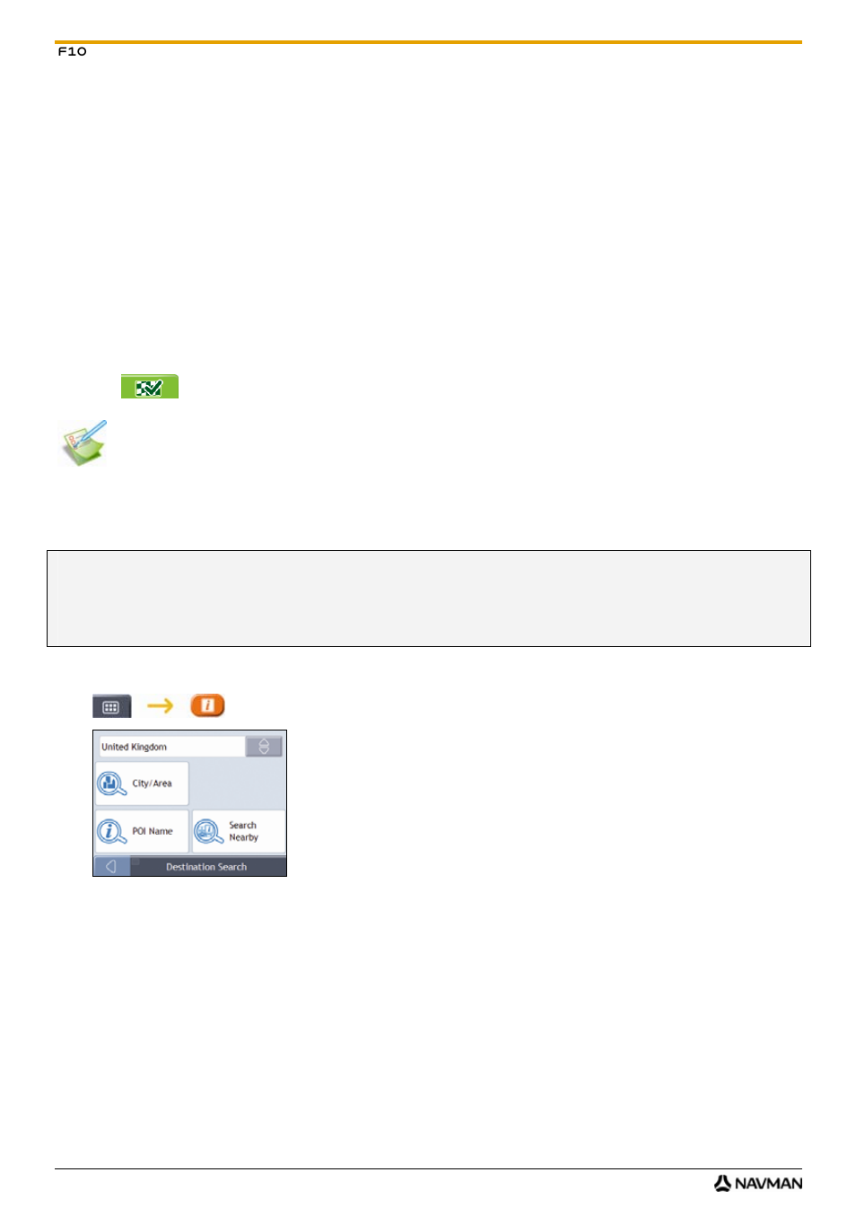 How do i search for a point of interest (poi) | Navman F10 User Manual | Page 24 / 90