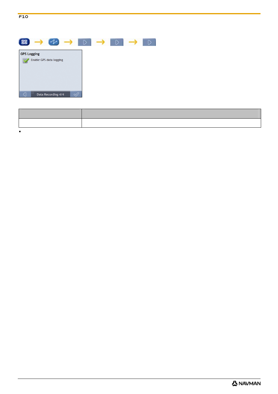 Data recording 4/4 | Navman F10 User Manual | Page 46 / 90
