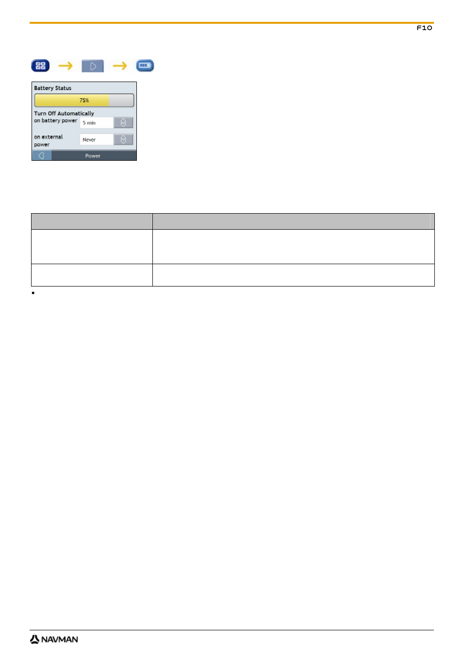 Power | Navman F10 User Manual | Page 57 / 90