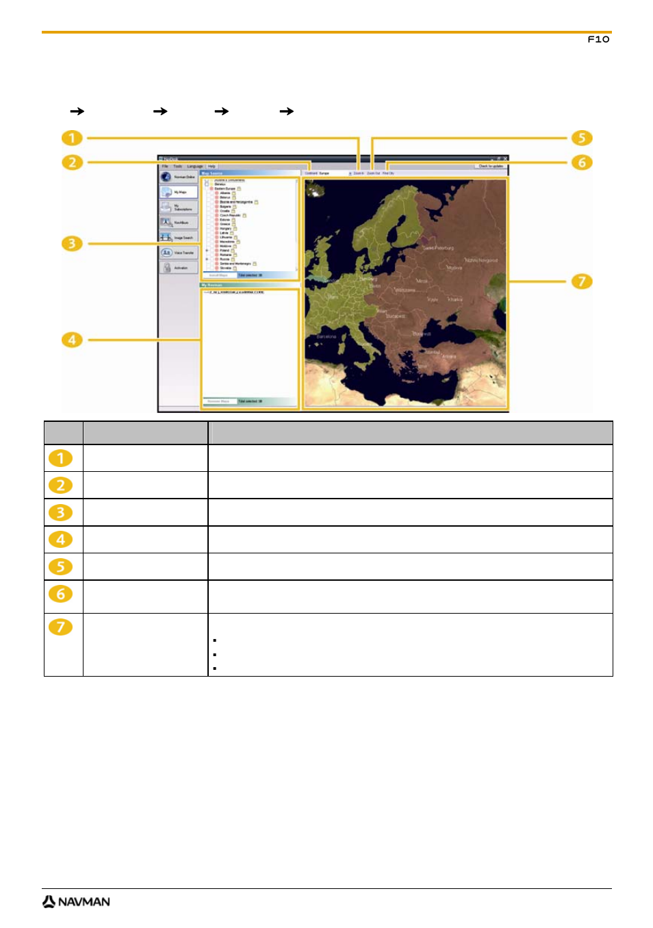 My maps | Navman F10 User Manual | Page 69 / 90