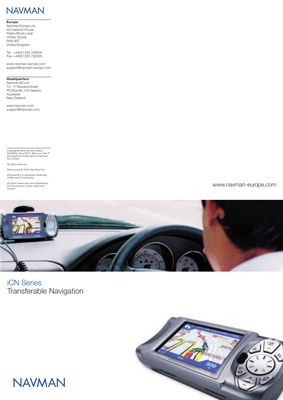 Navman iCN Series User Manual | 8 pages