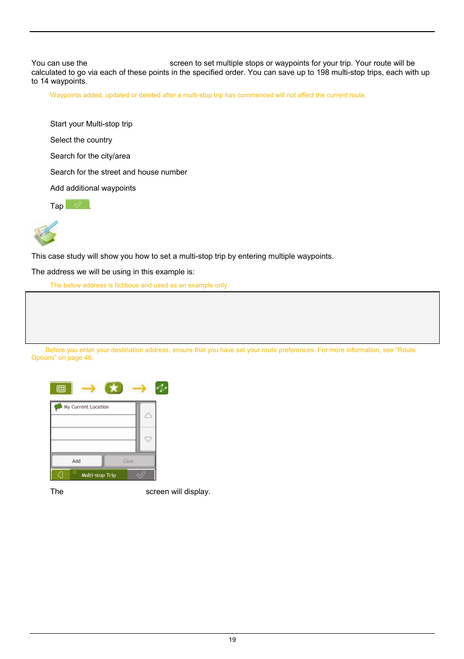 How do i create a trip with multiple stops | Navman F25 User Manual | Page 19 / 70