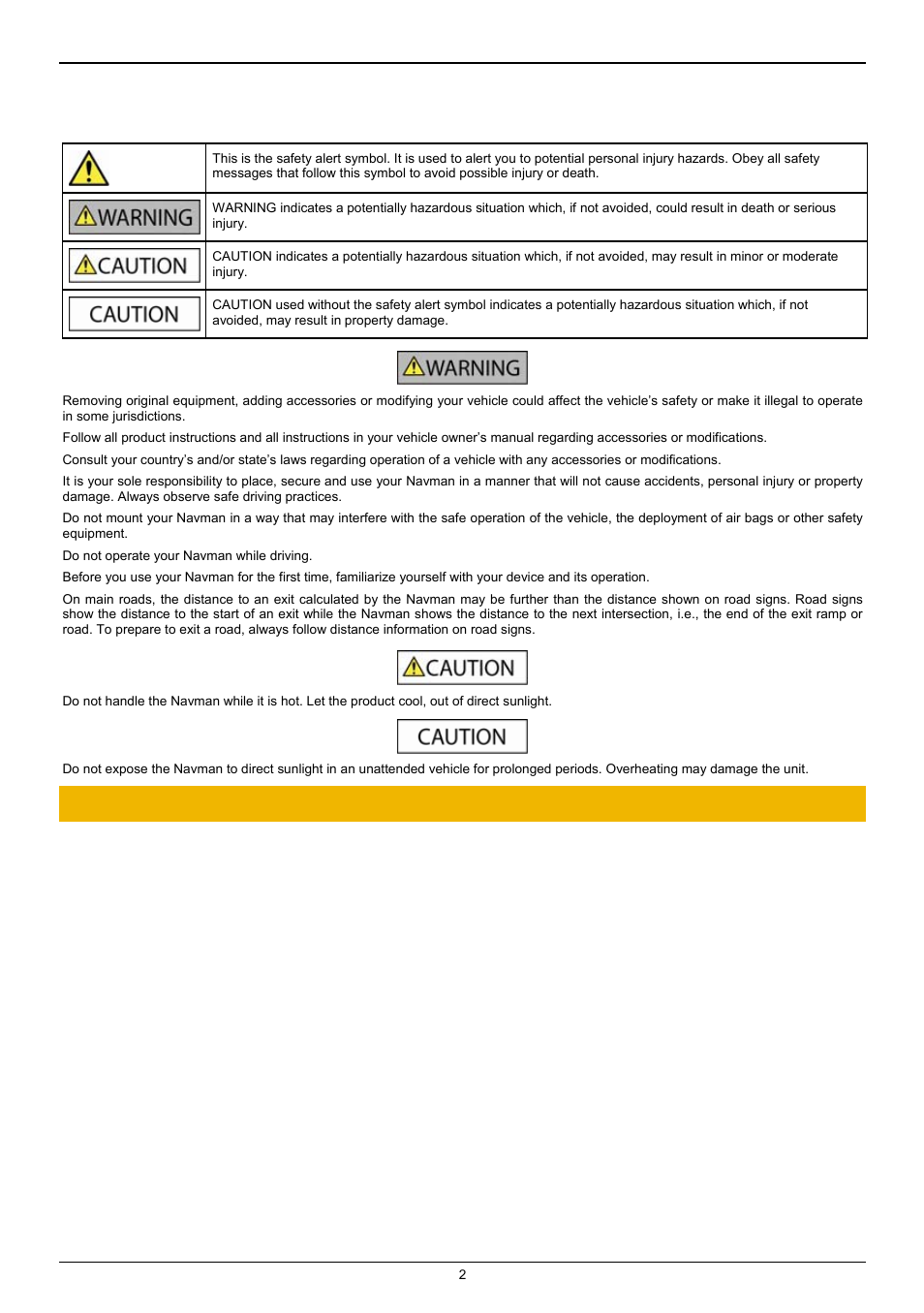 Important safety information | Navman F25 User Manual | Page 2 / 70