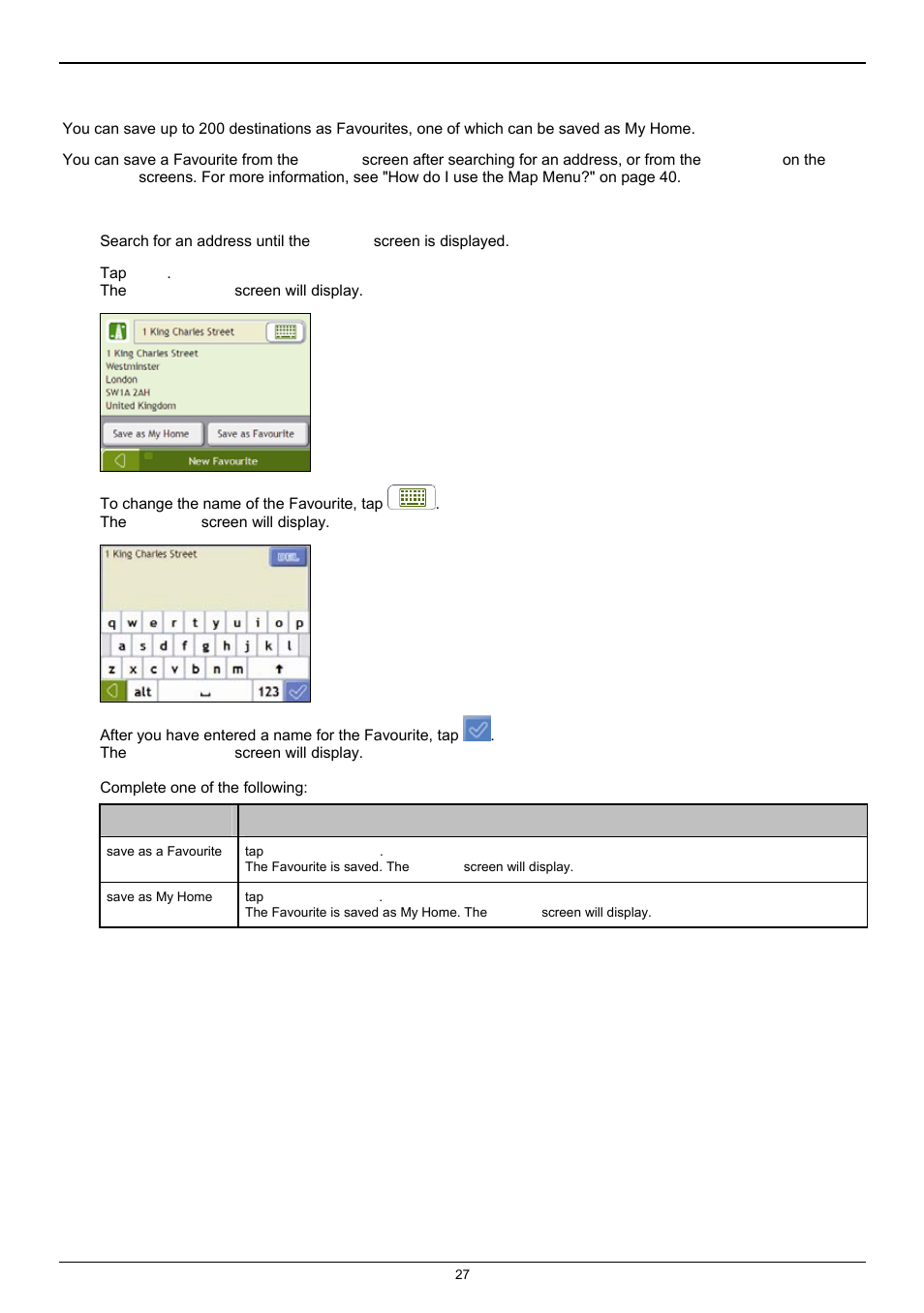 How do i save favourites and my home, How do i save a favourite or my home | Navman F25 User Manual | Page 27 / 70