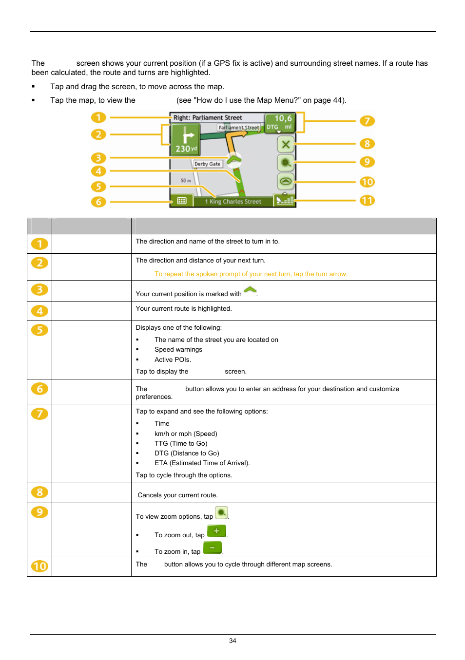 2d map screen | Navman F25 User Manual | Page 34 / 70