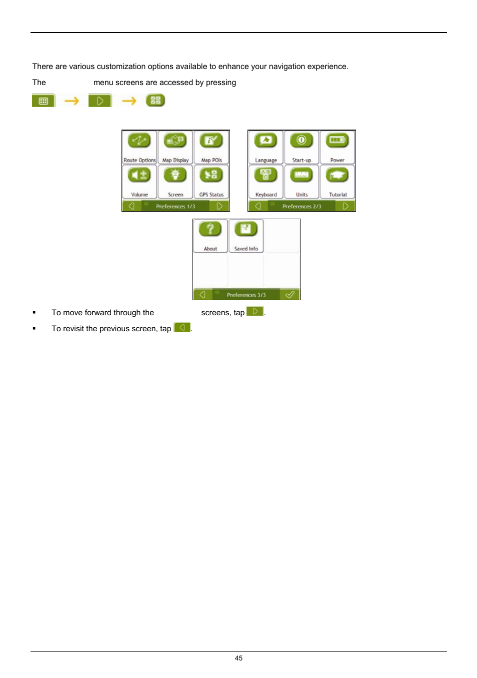 What can i customize | Navman F25 User Manual | Page 45 / 70