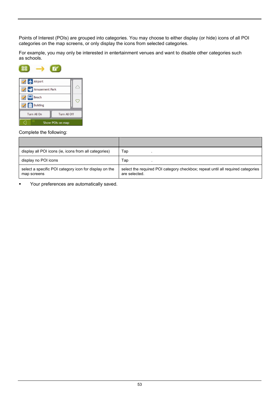 Map pois | Navman F25 User Manual | Page 53 / 70