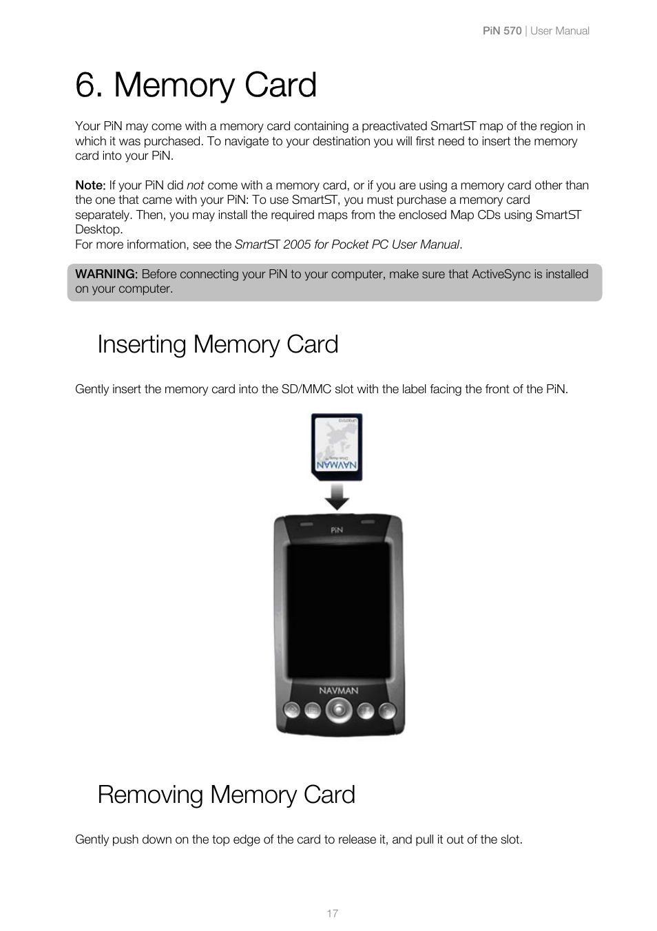 Navman PiN 570 User Manual | Page 17 / 116