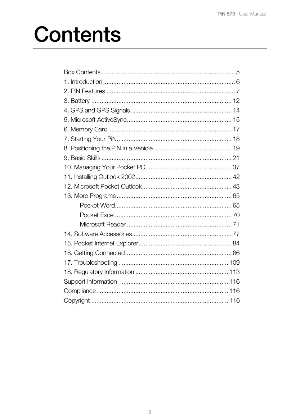 Navman PiN 570 User Manual | Page 3 / 116