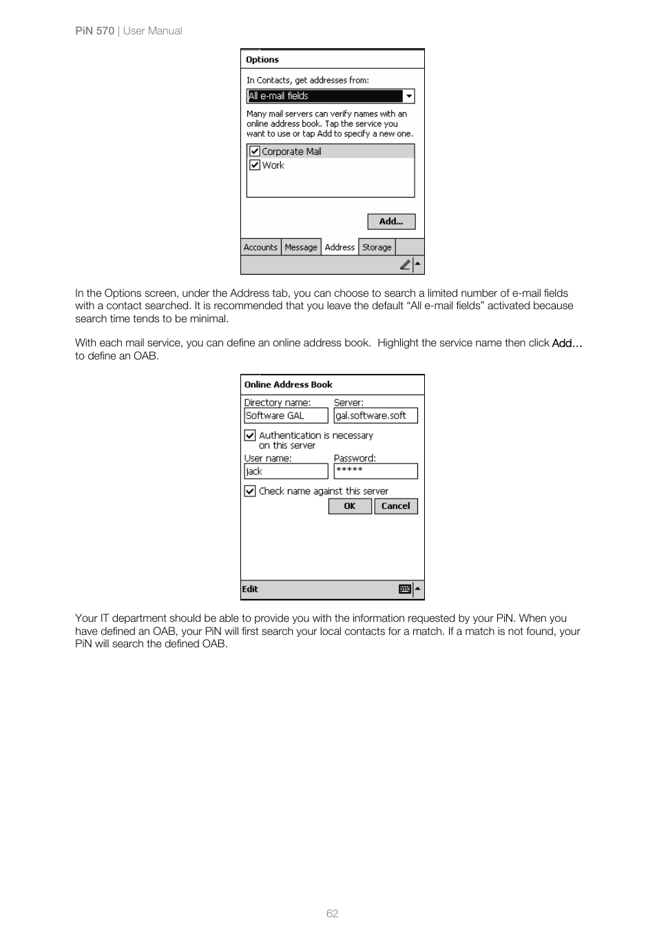 Navman PiN 570 User Manual | Page 62 / 116