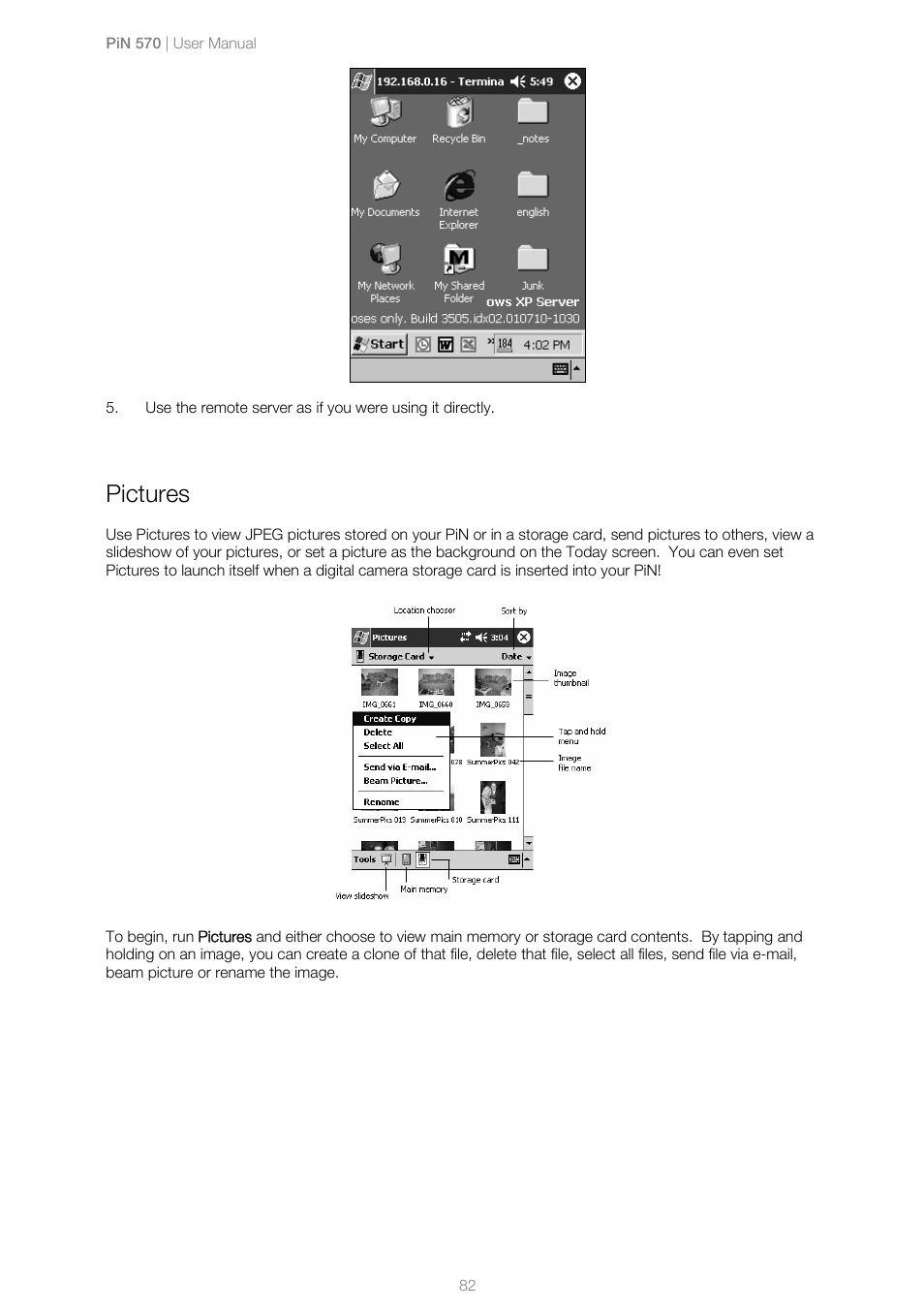 Pictures | Navman PiN 570 User Manual | Page 82 / 116