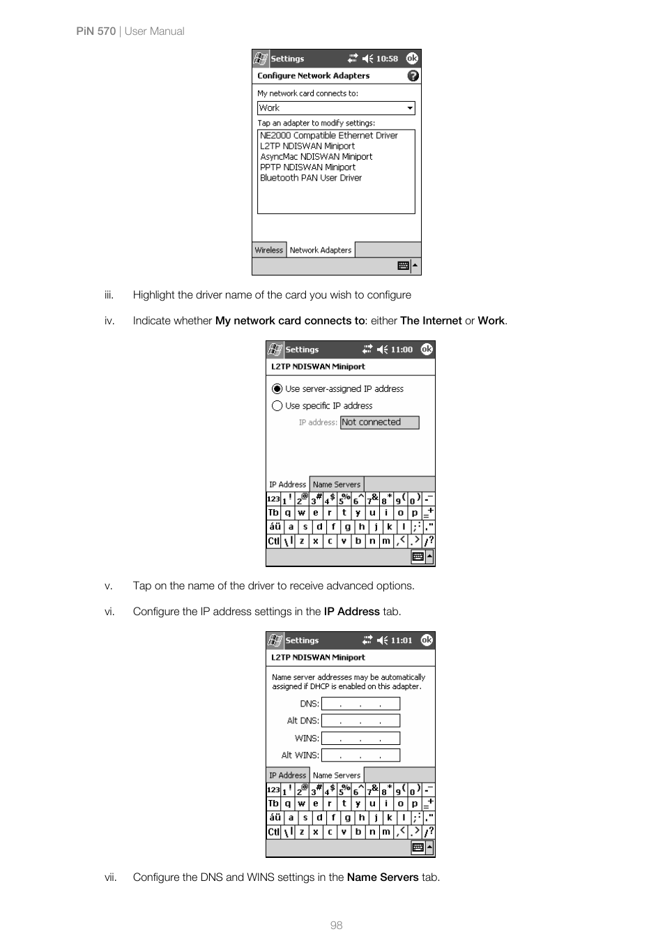 Navman PiN 570 User Manual | Page 98 / 116