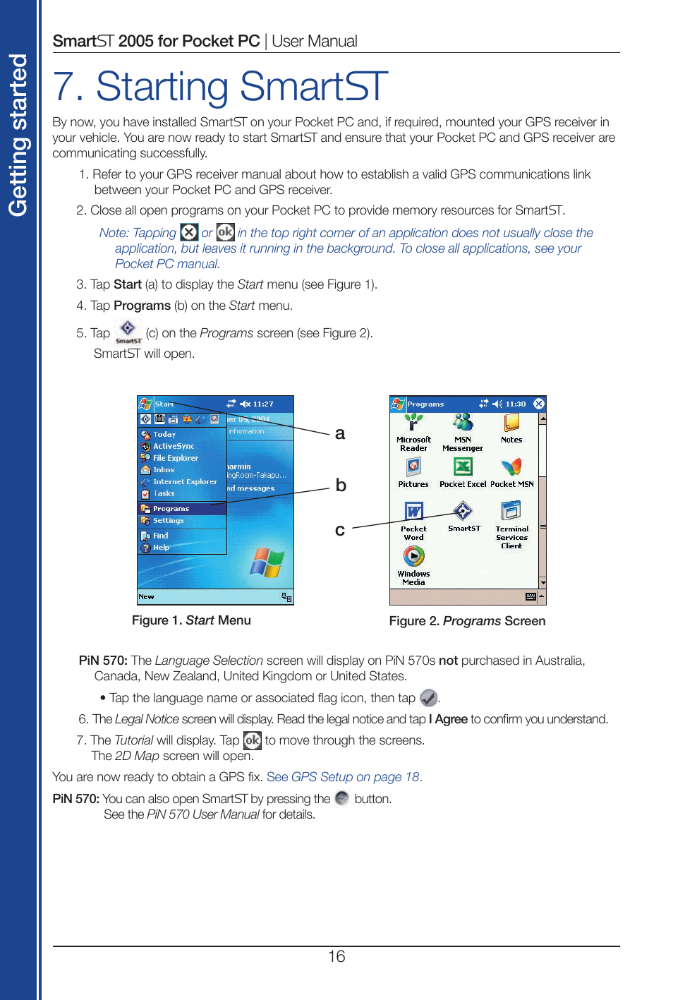 Starting smart, Get tin g st ar te d | Navman Smart 2005 User Manual | Page 16 / 68