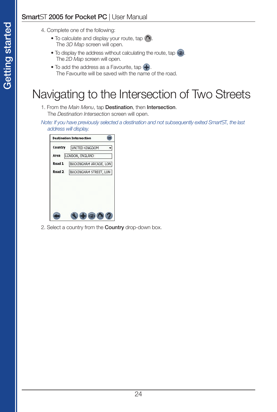 Get tin g st ar te d | Navman Smart 2005 User Manual | Page 24 / 68