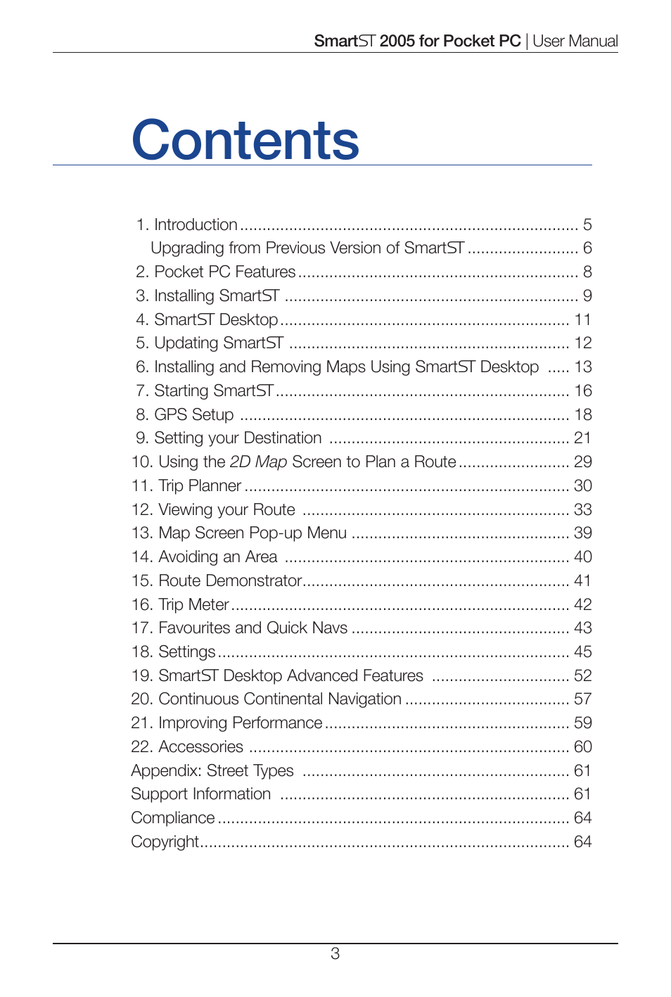 Navman Smart 2005 User Manual | Page 3 / 68
