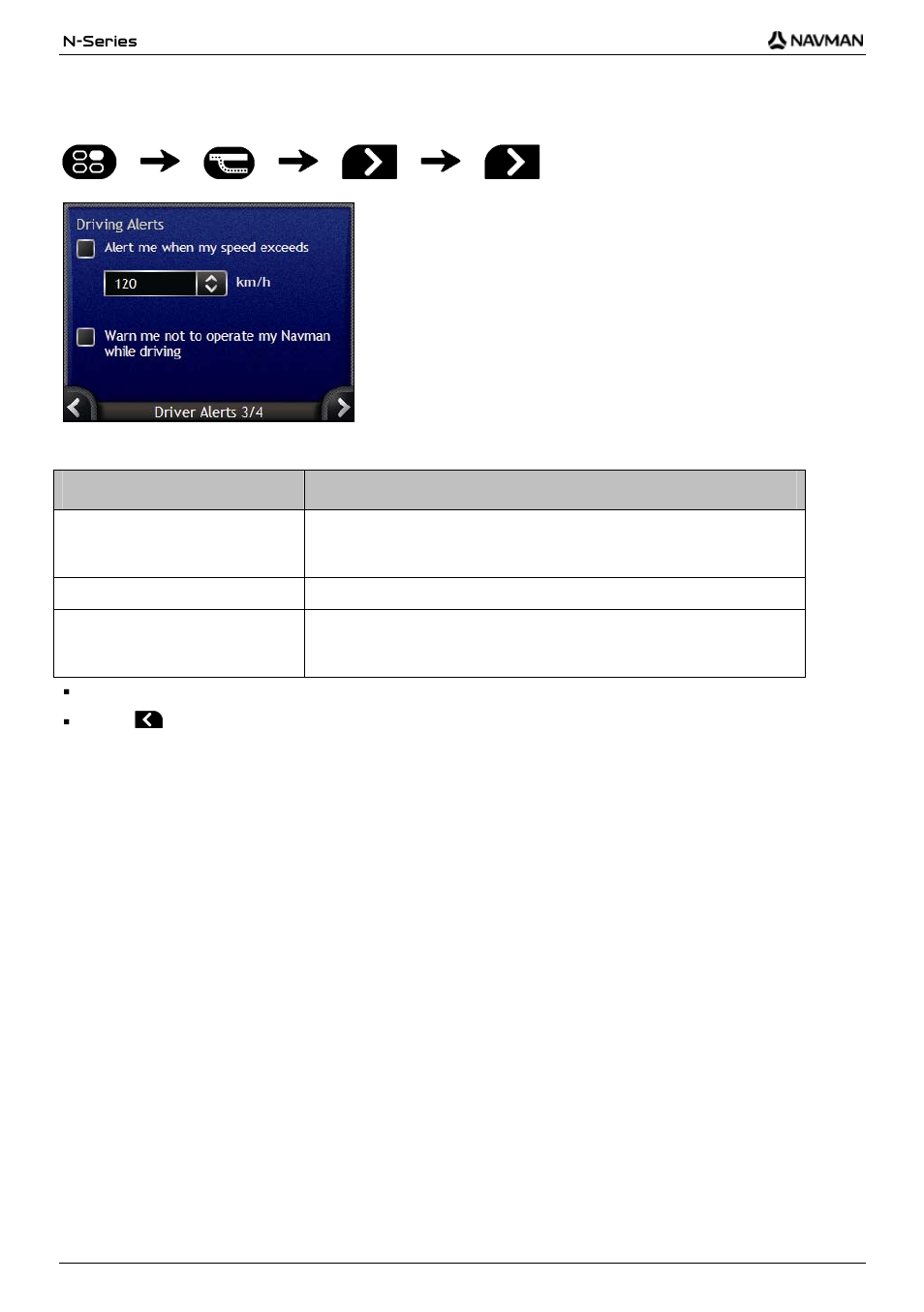 Driving alerts 3/4 | Navman N-Series User Manual | Page 110 / 144
